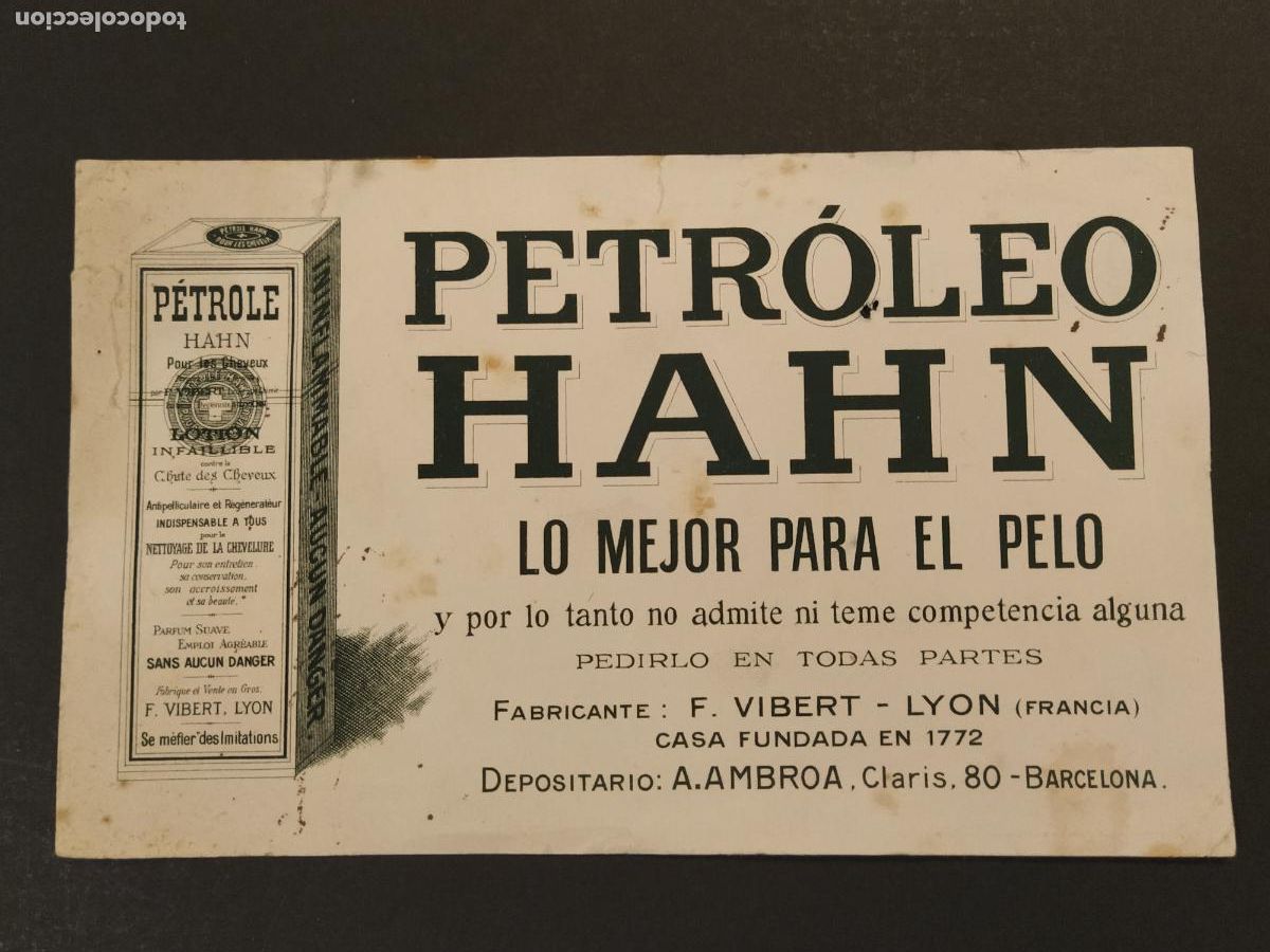 Coleccionismo papel secante: PETROLEO HAHN LO MEJOR PARA EL PELO - PUBLICIDAD - PAPEL SECANTE -(K-16.036)