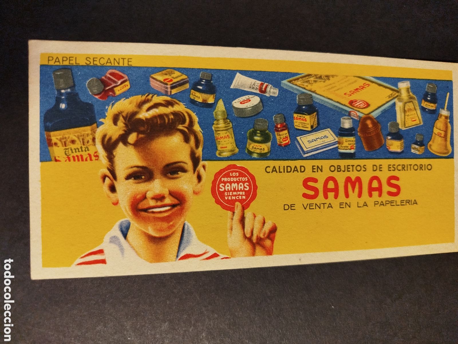 Coleccionismo papel secante: ANTIGUO PAPEL SECANTE SAMAS