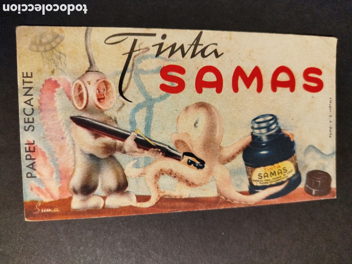 Coleccionismo papel secante: PAPEL SECANTE TINTA SAMAS