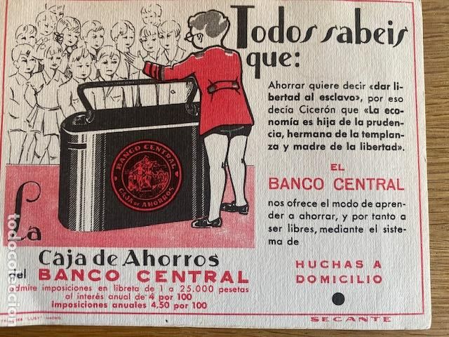 Coleccionismo papel secante: CAJA DE AHORROS DEL BANCO CENTRAL, PAPEL SECANTE. 16 x 12.5