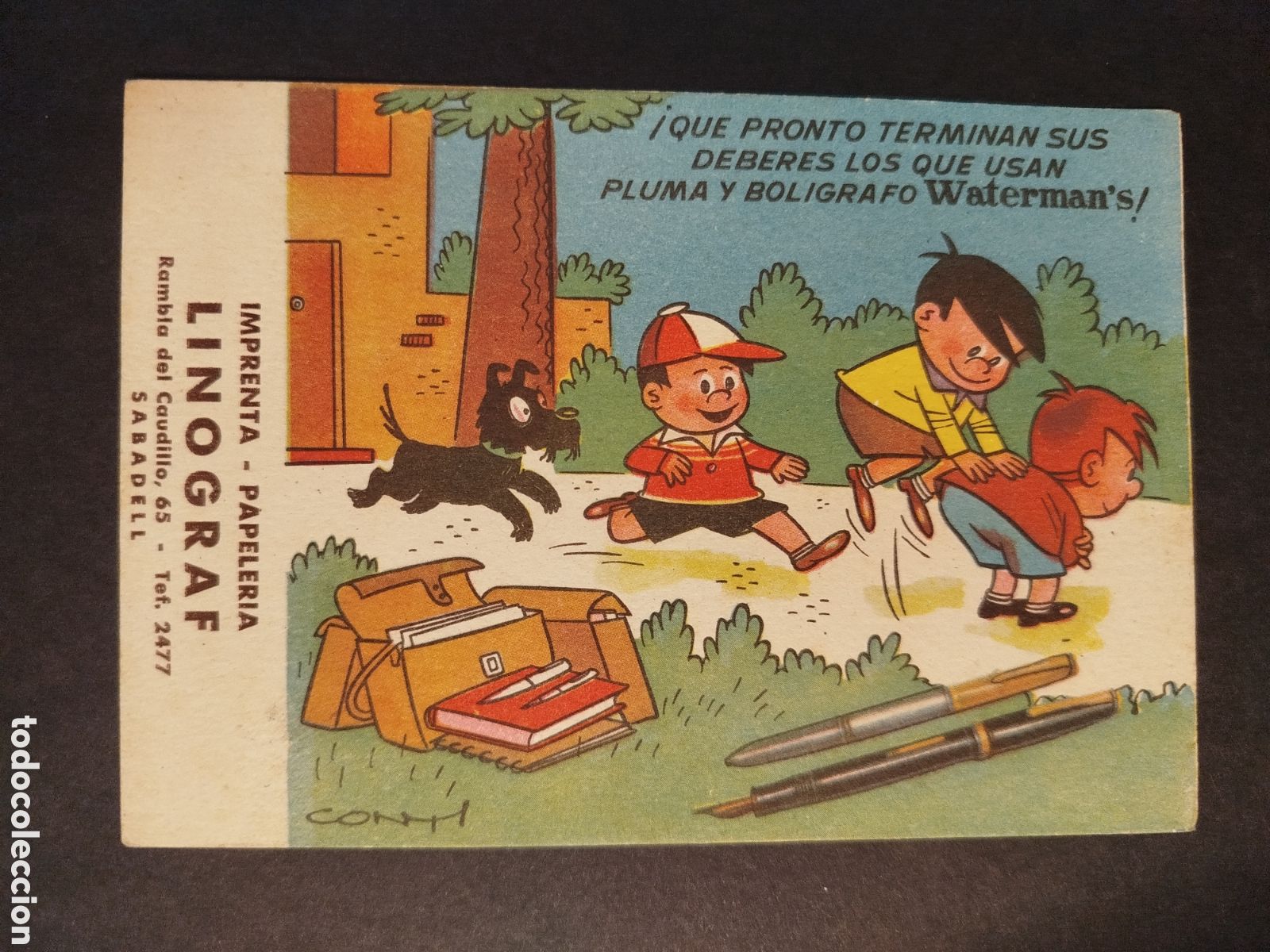Coleccionismo papel secante: SECANTE PLUMA Y BOL&Iacute;GRAFO WATERMANS CON PUBLICIDAD