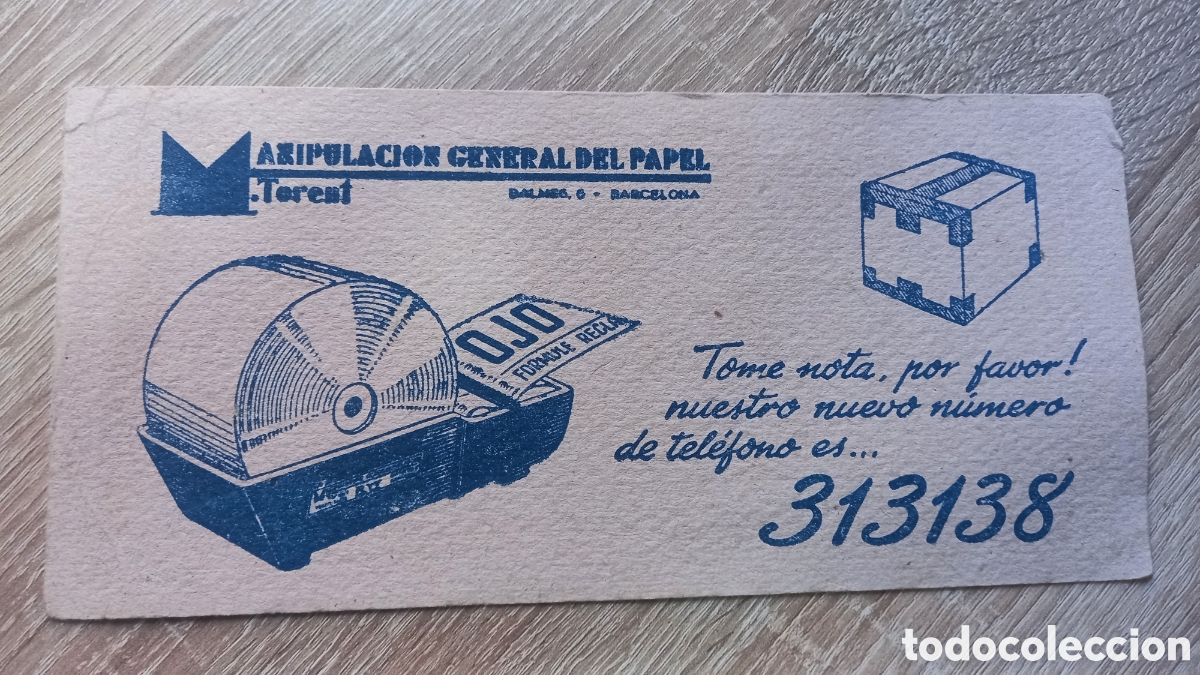 Coleccionismo papel secante: Secante publicidad a&ntilde;os 40s. Barcelona