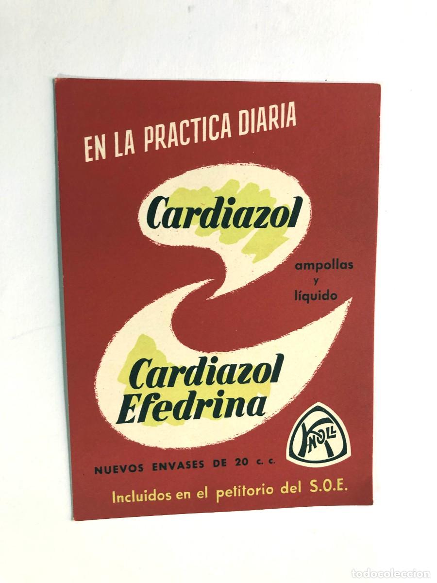 Coleccionismo papel secante: SECANTE / FARMACIA / CARDIAZOL - EFEDRINA / 15,5 x 11