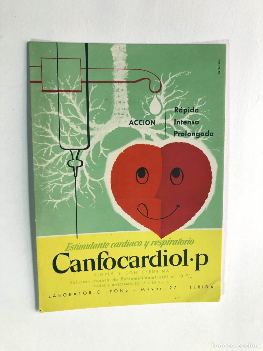 Coleccionismo papel secante: SECANTE / FARMACIA / CANFOCARDIOL / LABORATORIO PONS - LLEIDA / UNICO A LA VENTA