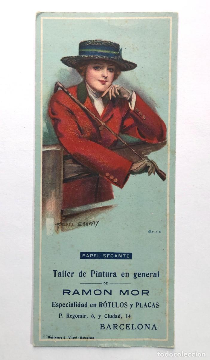 Coleccionismo papel secante: SECANTE / RAM&Oacute;N MOR / ROTULOS Y PLACAS - PINTURA / BARCELONA / 24 x 10 / UNICO EN TODOCOLECCION