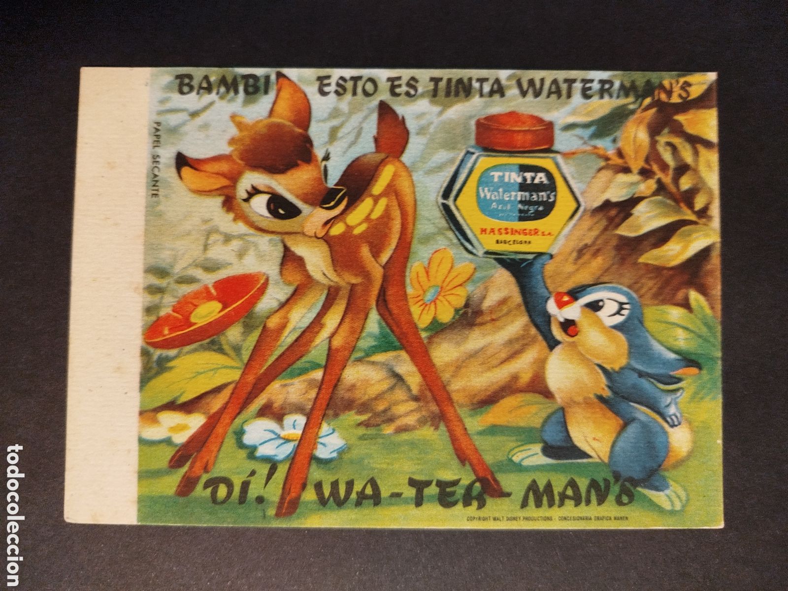 Coleccionismo papel secante: SECANTE TINTA WATERMAN 'S WALT DISNEY