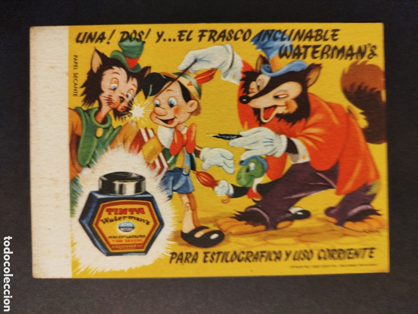 Coleccionismo papel secante: SECANTE TINTA WATERMAN 'S WALT DISNEY
