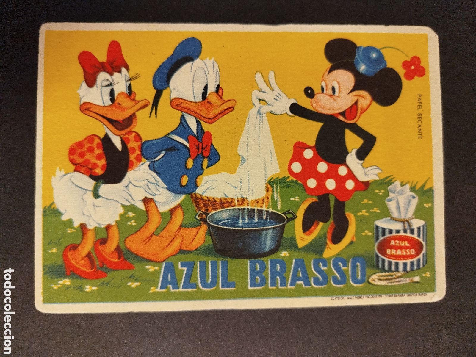 Coleccionismo papel secante: SECANTE PUBLICIDAD AZUL BRASSO WALT DISNEY