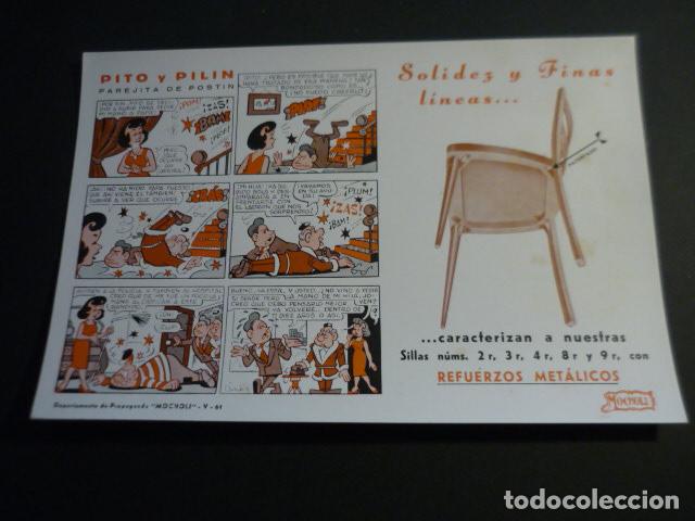 Coleccionismo papel secante: PAPEL SECANTE PUBLICIDAD MUEBLES MOCHOLI CON TIRA COMICA 14 X 21 CM