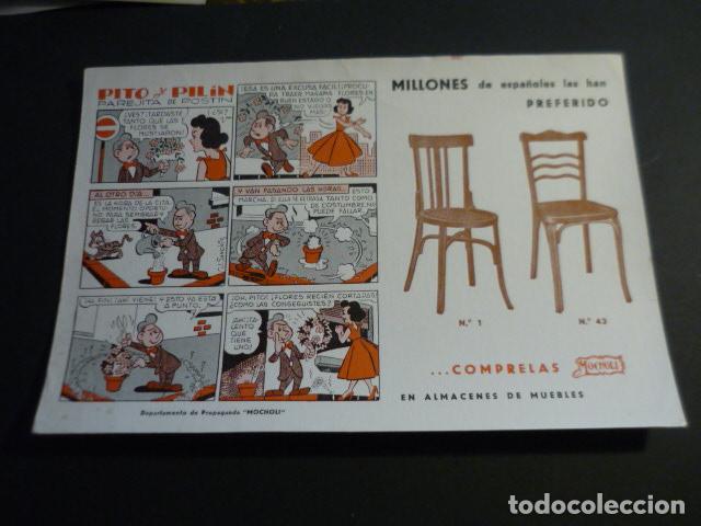 Coleccionismo papel secante: MUEBLES MOCHOLI CON TIRA COMICA DE PITO Y PILIN PAPEL SECANTE 15,5 X 24,5 CM