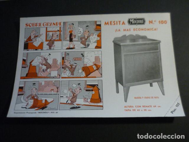 Coleccionismo papel secante: MUEBLES MOCHOLI CON TIRA COMICA DE SANCHIS ILUSTRADOR PAPEL SECANTE 15,5 X 24,5 CM