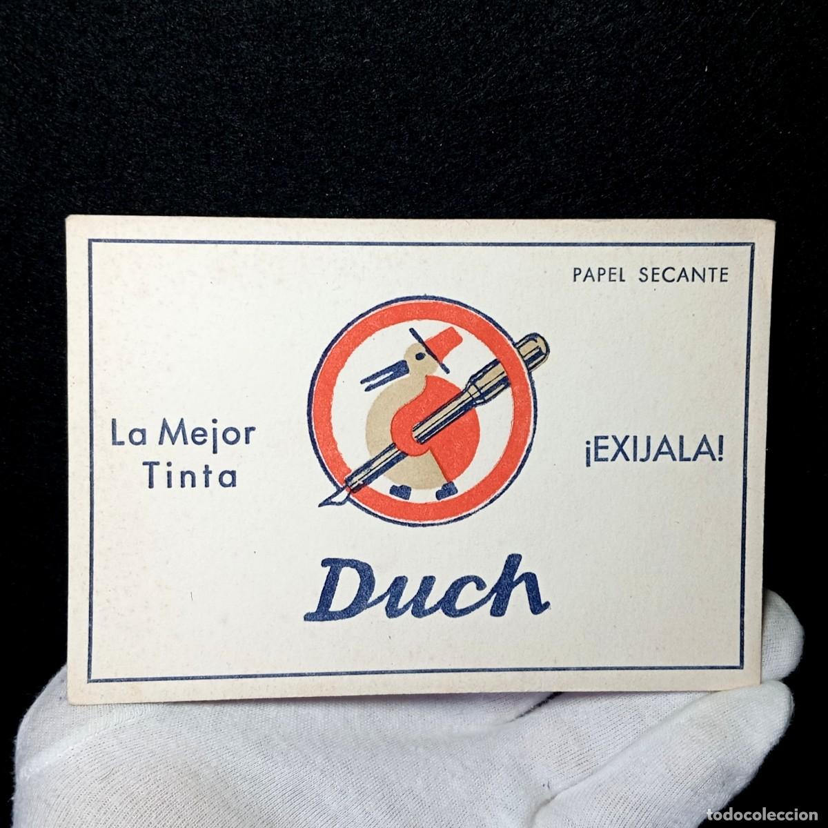 Coleccionismo papel secante: Antiguo Papel Secante Publicitario Tintas Duch La Mejor Tinta Ex&iacute;jala Ilustrado