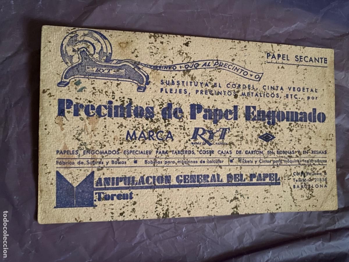 Coleccionismo papel secante: ANTIGUO PAPEL SECANTE PRECINTOS PAPEL ENGOMADO TORENT FELIZ 1942