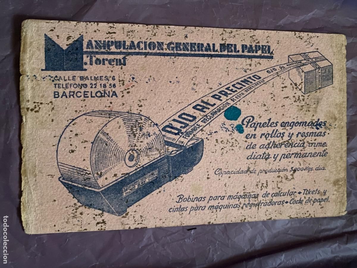 Coleccionismo papel secante: ANTIGUO PAPEL SECANTE PRECINTOS PAPEL ENGOMADO TORENT FELIZ 1942