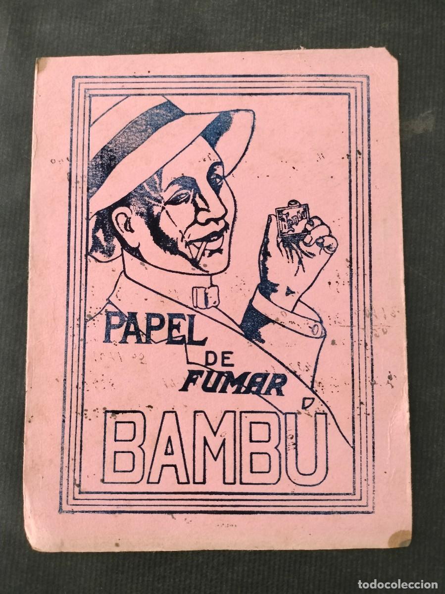 Coleccionismo papel secante: PUBLICIDAD PAPEL DE FUMAR BAMBU - PAPEL SECANTE ALCOY (ALICANTE) 21,5 X 16 CM CIRCA 1930