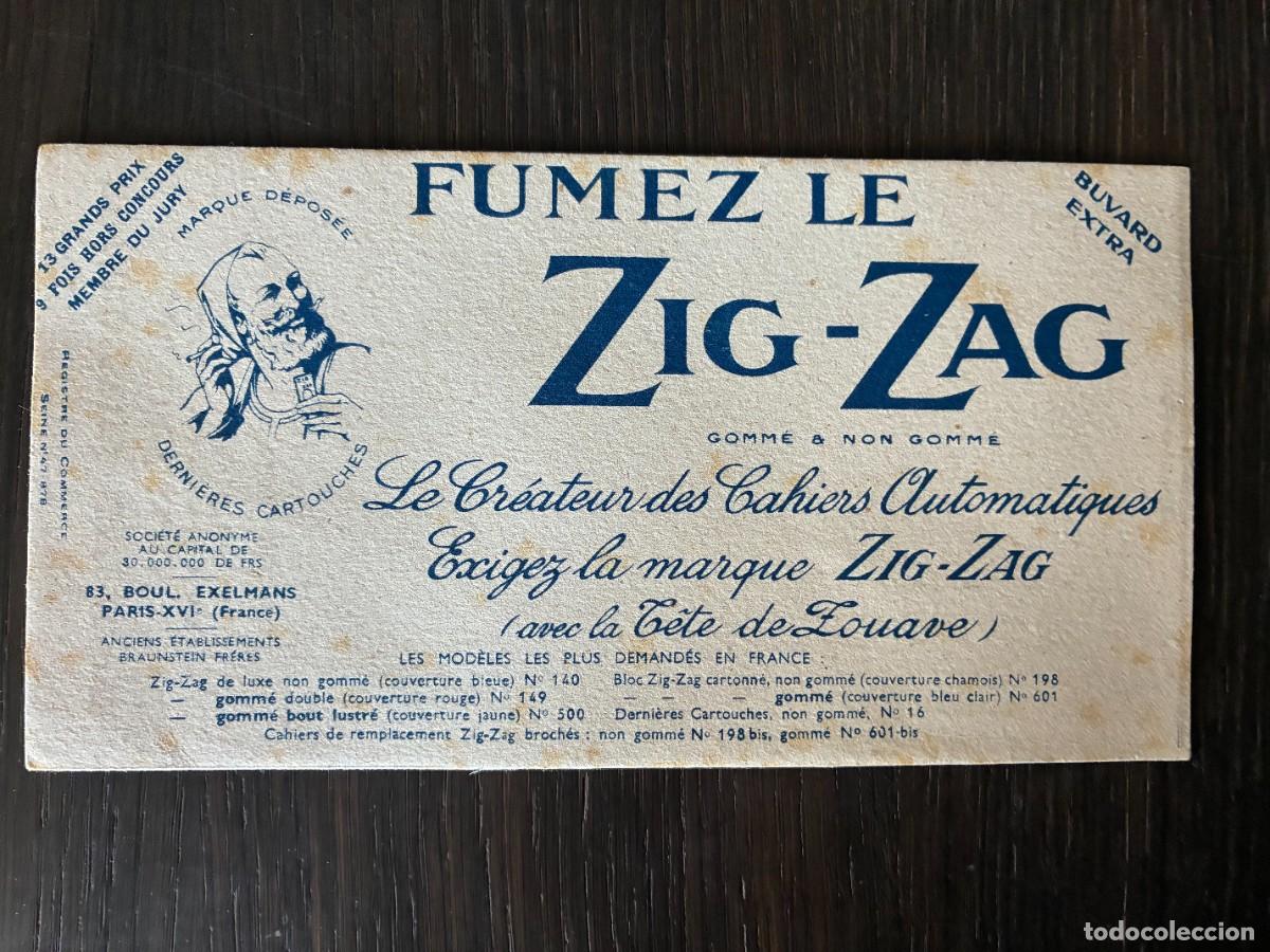 Coleccionismo papel secante: Papel secante. Publicidad . Papel de fumar ZIG-ZAG