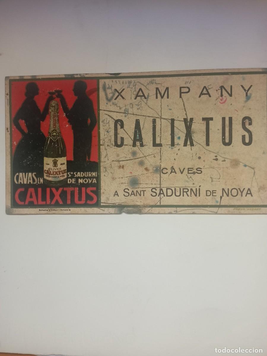 Coleccionismo papel secante: PAPEL SECANTE PUBLICITARIO DE XAMPANY CALIXTUS-CAVES A SANT SADURNI DE 25 X 13 CM.