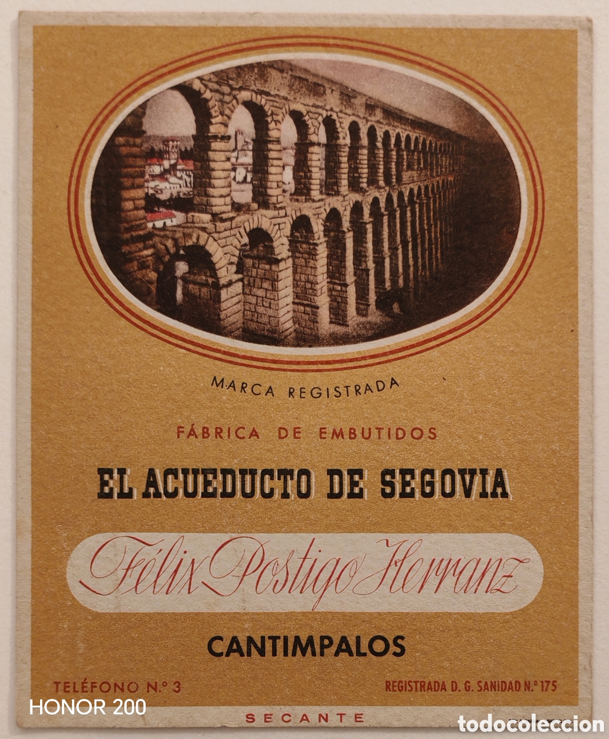 Coleccionismo papel secante: Secante Publicitario - Fabrica Embutidos Acueducto de Segovia. Muy Antiguo