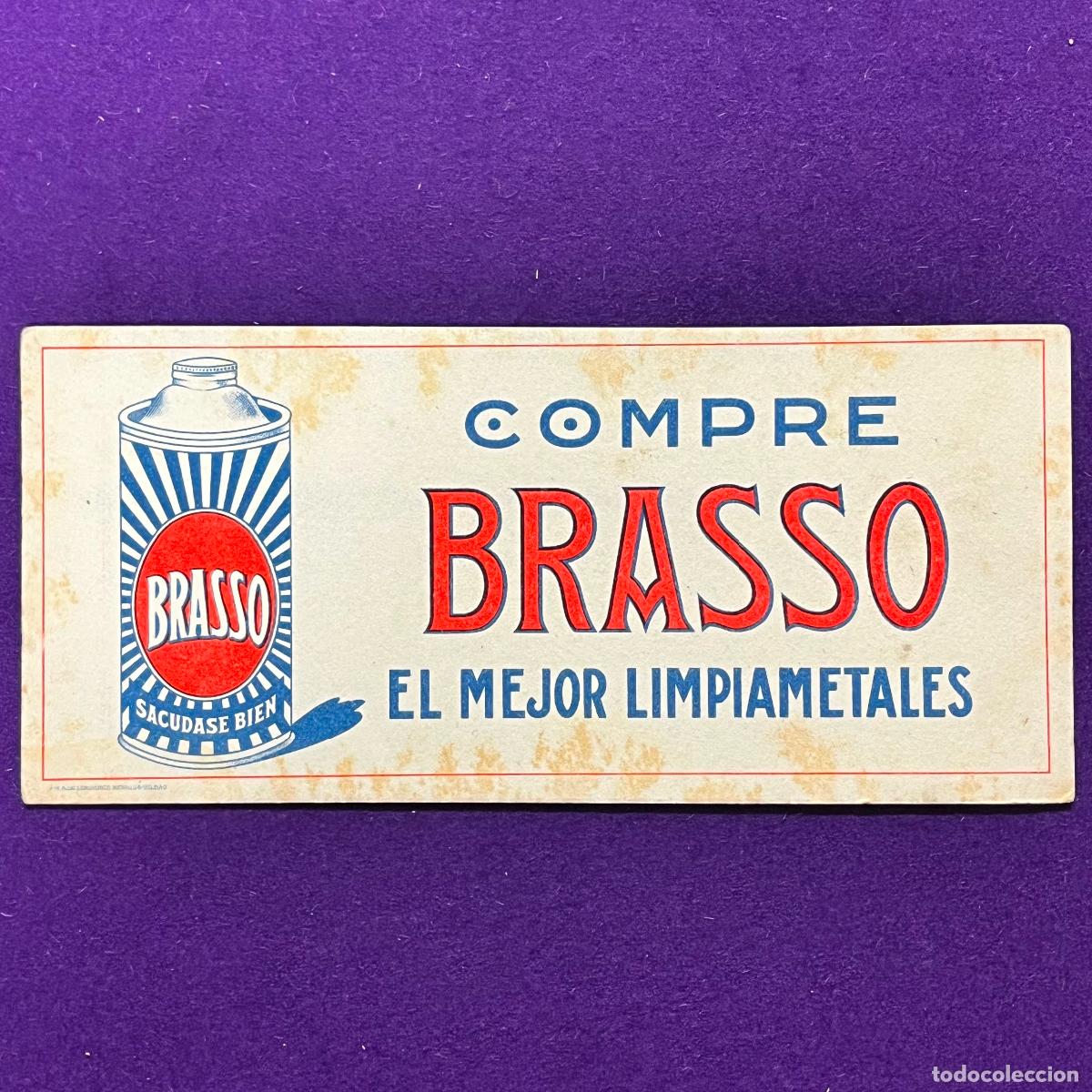 Coleccionismo papel secante: SECANTE PUBLICITARIO DE LIMPIAMETALES BRASSO. A&Ntilde;OS 50
