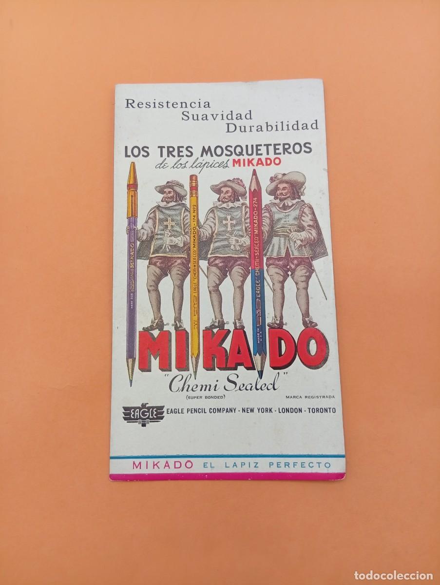 Coleccionismo papel secante: PAPEL SECANTE. LOS TRES MOSQUETEROS DE LOS LAPICES MIKADO. MEDIDAS : 10.5 X 19 CM APROX.