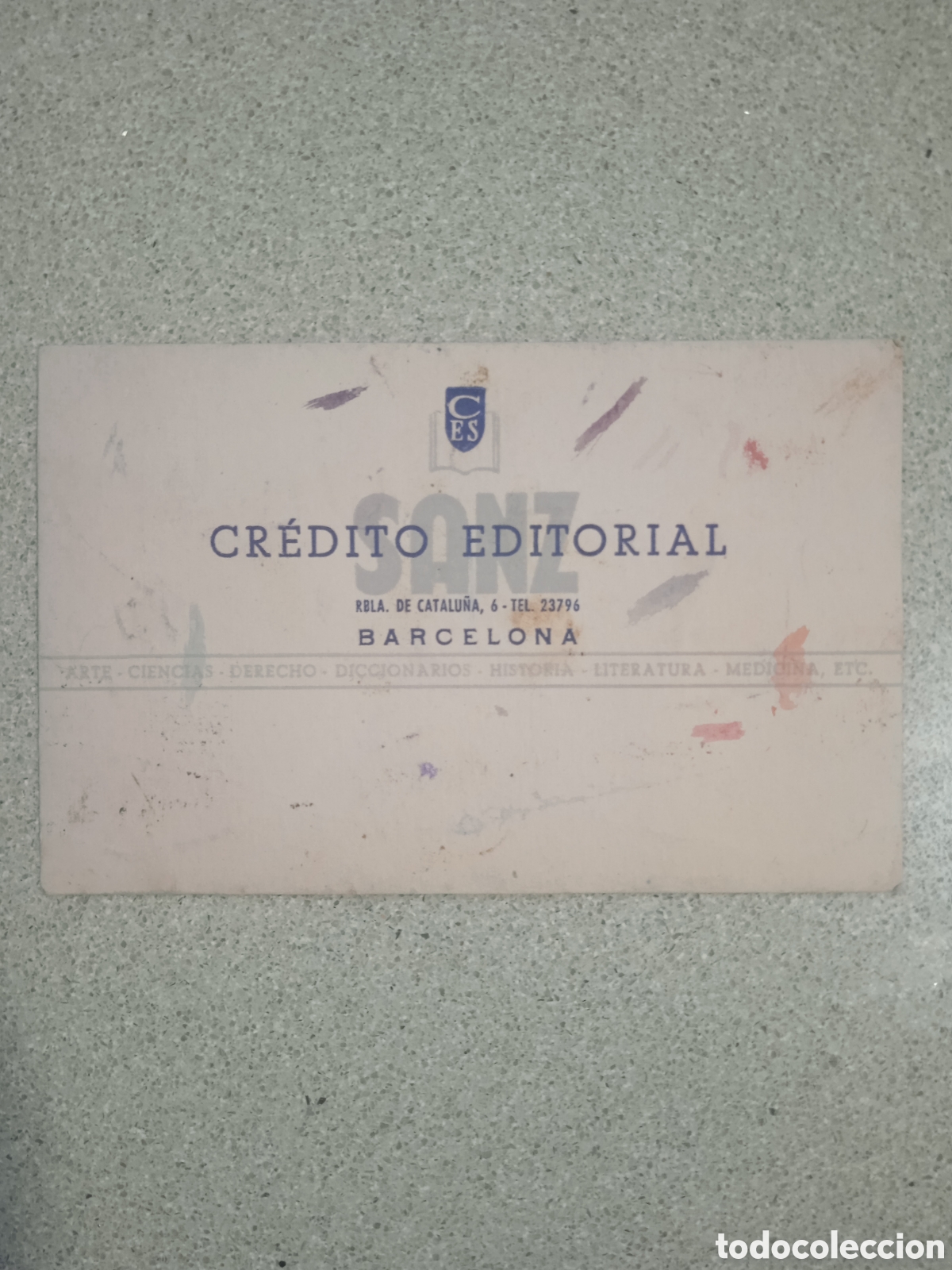 Coleccionismo papel secante: PAPEL SECANTE CREDITO EDITORIAL BARCELONA 1950