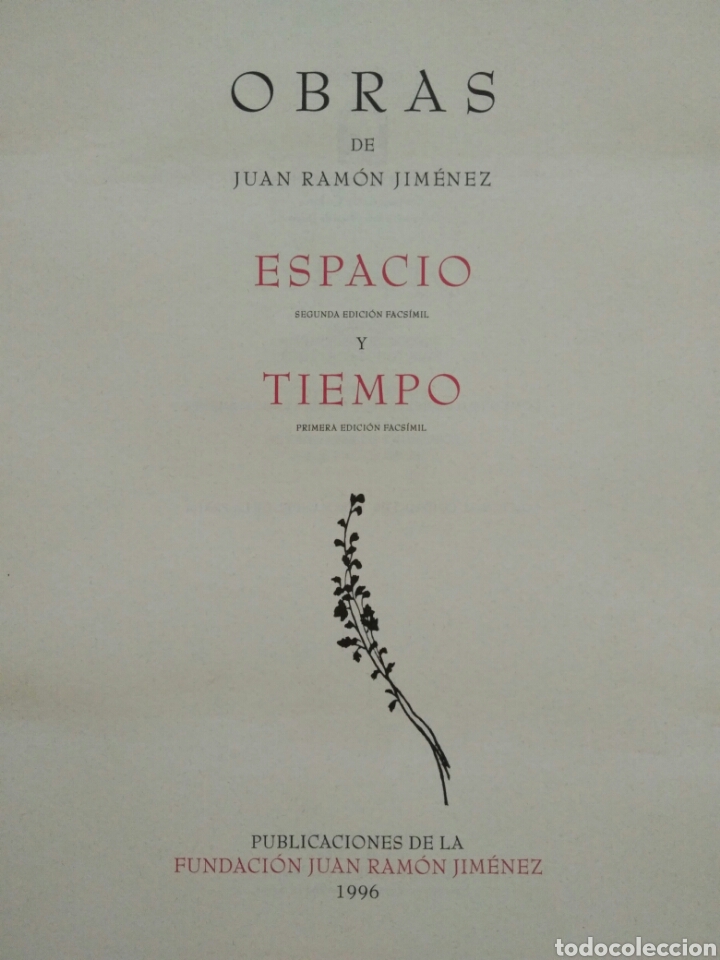 Juan Ramon Jimenez Espacio Y Tiempo Fundacion Comprar En Todocoleccion 110324115