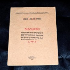 Coleccionismo Papel Varios: DISCURSO DE D. EUGENIO A. DE ASIS EN EL PARANINFO INSTITUTO DE ZAMORA 1940 Y FIRMAS DE ASISTENTES. Lote 146606846