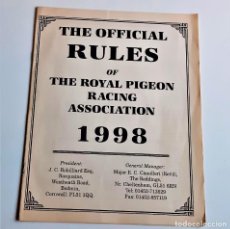 Coleccionismo Papel Varios: LIBRETO THE OFFICIAL RULES OF THE ROYAL PIGEON RACING ASSOCIATION 1998 - 22 X 28.CM. Lote 224512313