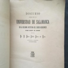 Coleccionismo Papel Varios: DISCURSO LEIDO EN LA UNIVERSIDAD DE SALAMANCA SOLEMNE APERTUR, 1887 A 1888, JUAN PABLO PEREZ DE LARA. Lote 238188625