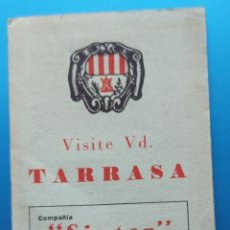 Coleccionismo Papel Varios: TERRASSA. VISITE VD. TARRASA. C. 1935. GRAN PLANO IMPRESO POR AMBAS CARAS. 15X10,5 CM.. Lote 262253245