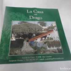 Coleccionismo Papel Varios: FOLLETO PUBLICIDAD - ICOD DE LOS VINOS(TENERIFE) LA CASA DEL DRAGO. Lote 311038738