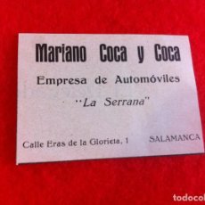Coleccionismo Papel Varios: ANUNCIO DE LA VIDA GRÁFICA ESPAÑOLA. 1929. AUTOMÓVILES LA SERRANA. MARIANO COCA Y COCA. SALAMANCA. Lote 341037488