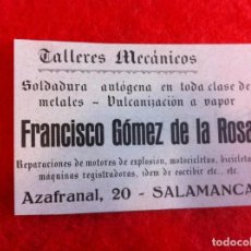 Coleccionismo Papel Varios: ANUNCIO DE LA VIDA GRÁFICA ESPAÑOLA. 1929. TALLERES FRANCISCO GÓMEZ DE LA ROSA. SALAMANCA. Lote 341039653