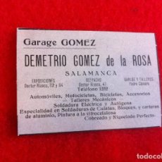 Coleccionismo Papel Varios: ANUNCIO DE LA VIDA GRÁFICA ESPAÑOLA. 1929. GARAJE GÓMEZ. DEMETRIO GÓMEZ DE LA ROSA. SALAMANCA. Lote 341047908
