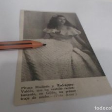 Coleccionismo Papel Varios: RECORTE AÑO 1944(GIJÓN)SRTA.PITUSA MADIEDO Y RODRÍGUEZ VALDÉS ,PRESENTADA EN SOCIEDAD. Lote 342851843
