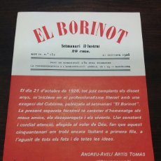 Coleccionismo Papel Varios: EL BORINOT. FACSÍMIL. PROFESSIÓ DE FE CUBISTA. DEDICATORIA AUTÓGRAFA DE SEMPRONIO. 1991.. Lote 354686563