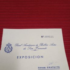 Coleccionismo Papel Varios: ENTRADA REAL ACADÉMICA DE BELLAS ARTES DE SAN FERNANDO.MADRID.. Lote 356939500