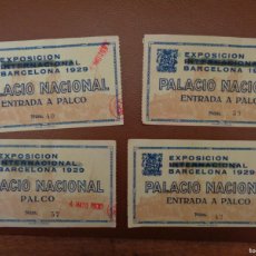 Coleccionismo Papel Varios: ENTRADAS A PALCO EXPOSICIÓN BARCELONA 1929. Lote 364291881