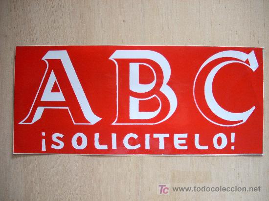 Pegatinas de colecci&oacute;n: PEGATINA GRAN FORMATO: ABC SOLIC&Iacute;TELO - Foto 1