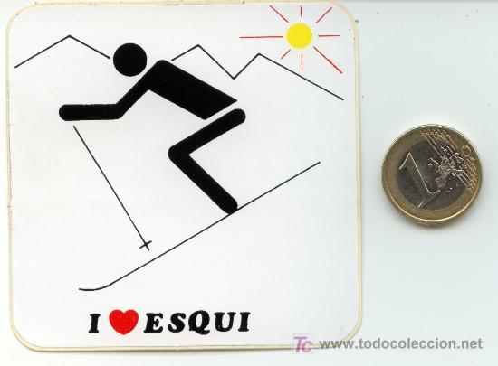 Pegatinas de colecci&oacute;n: ADHESIVO-PEGATINA  A&Ntilde;OS 80 AMO EL ESQUI