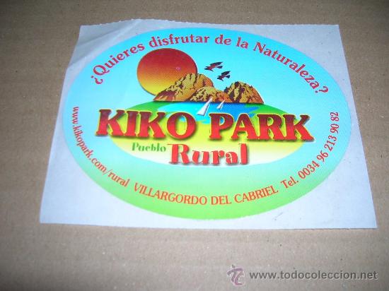 Pegatinas de colecci&oacute;n: Pegatina de Kiko Park, Pueblo Rural. Mide 11 x 9 cm., sin usar, .