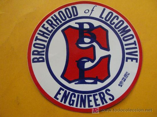 Autocolantes de cole&ccedil;&atilde;o: PEGATINA DE TRENES. HERMANDAD DE INGENIEROS DE LOCOMOTORAS DE ESTADOS UNIDOS. PEGA ANVERSO.
