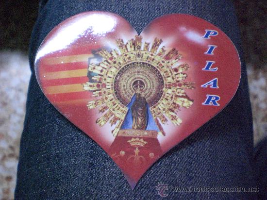 Pegatinas de colecci&oacute;n: Pegatina corazon Nuestra Se&ntilde;ora del Pilar Virgen Santos Zaragoza Aragon