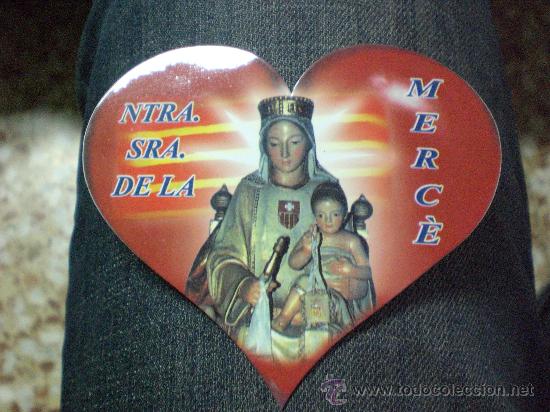 Pegatinas de colecci&oacute;n: Pegatina corazon Nuestra Se&ntilde;ora de la Merc&egrave; Mercedes Santos Patrona Barcelona