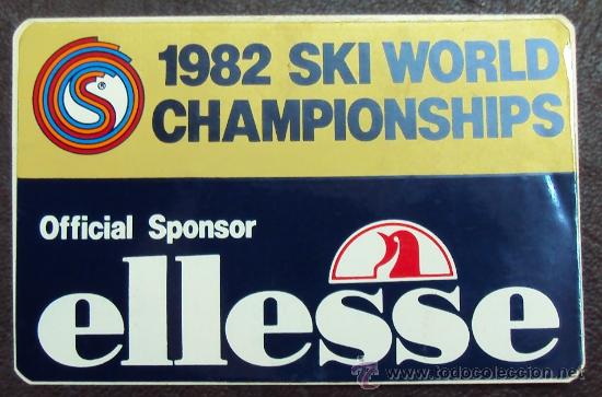 Pegatinas de colecci&oacute;n: PEGATINA ADHESIVO 1982 SKI WORLD CHAMPIONSHIPS PUBLICIDAD ELLESE - ORIGINAL