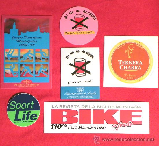 Autocollants de collection: LOTE DE 6 PEGATINAS DIFERENTES -- OTRAS PEGATINA EN VENTA -- REVISTA BIKE SPORT LIFE DEPORTE