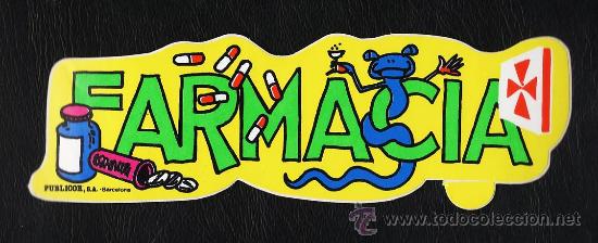Pegatinas de colecci&oacute;n: adhesivo / pegatina - universitarios - farmacia - fab.publicolor- sin estrenar- exterior -a&ntilde;os 80