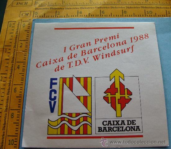 Collection stickers: PEGATINA DE DEPORTES. WINDSURF SURF VELA. I GRAN PREMIO A&Ntilde;O 1988. A&Ntilde;OS 80.