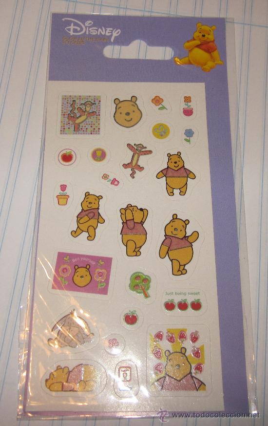 Pegatinas de colecci&oacute;n: WINNIE THE POOH,DISNEY,GLOW IN THE DARK STICKERS(PEGATINAS),2004,A ESTRENAR
