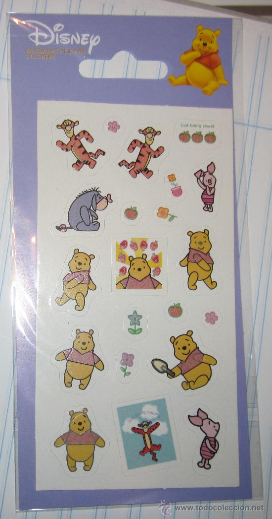 Pegatinas de colecci&oacute;n: WINNIE THE POOH,DISNEY,GLOW IN THE DARK STICKERS(PEGATINAS),2004,A ESTRENAR